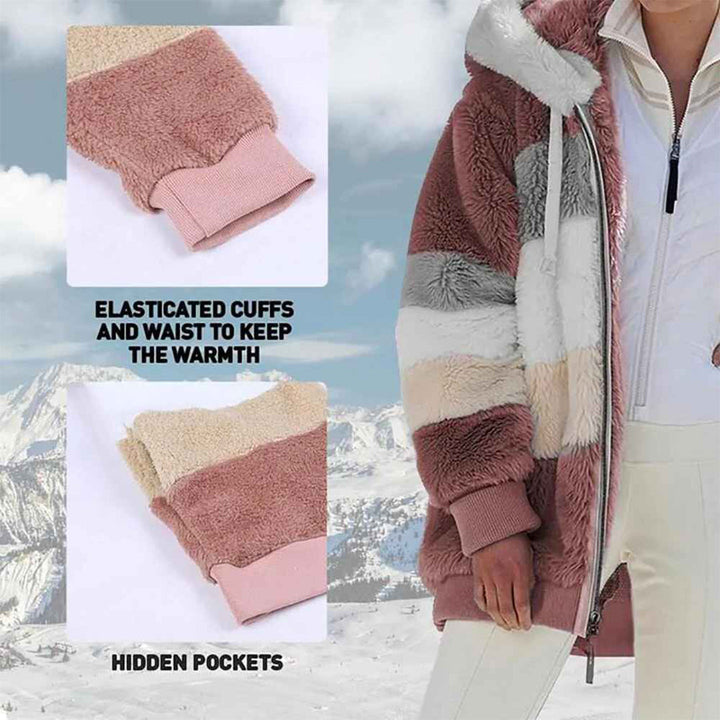 W&W Mode | Warme Oversized Damenjacke mit Kapuze Lange Ärmel Jacke für Kalte Tage