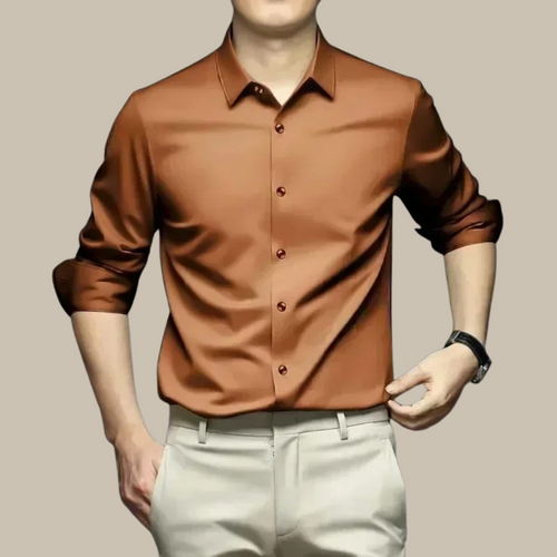 WW | Luxuriöses, Lässiges Seidenhemd Für Herren