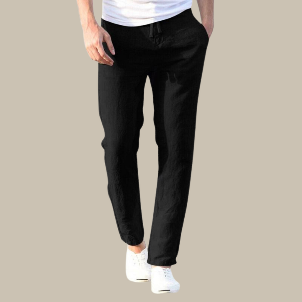 WW | Lässig Lockere Leinen Optik Hose Herren