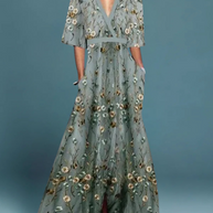WW | Maxikleid mit floralen Prints in fließender Form