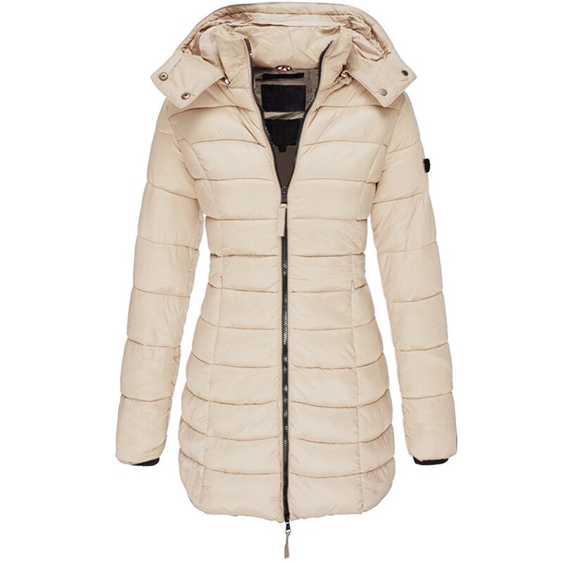 W&W Mode | Gefütterte Winter-Daunenjacke für Frauen mit Kapuze