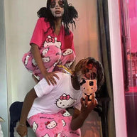 WW | Gemütlicher Katzenmuster Flauschiger Pj Hose Fleece