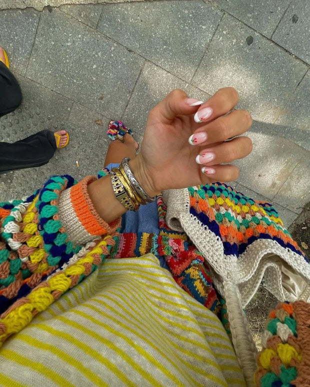 WW | Bunte gehäkelte Strickjacke