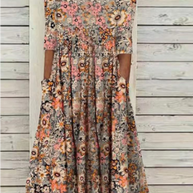 WW | Midi Sommerkleid mit Kurzen Ärmeln und Blumenmuster
