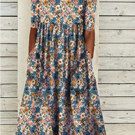 WW | Midi Sommerkleid mit Kurzen Ärmeln und Blumenmuster