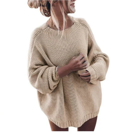 W&W Mode - Damen Boho Grobstrickpullover