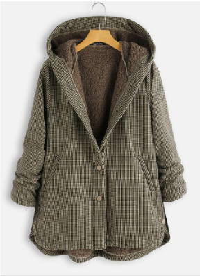 W&W Mode | Warme Kapuzenjacke Kariert