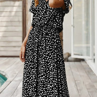 WW Casual Kleid | Gepunktetes kurzärmeliges Sommerkleid
