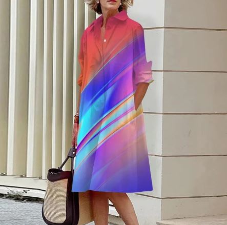 WW | Damenhemd Kleid mit Farbverlauf