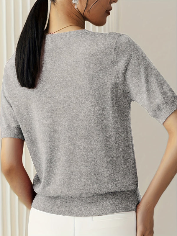 WW | Stilvolles Strick T-shirt Für Damen