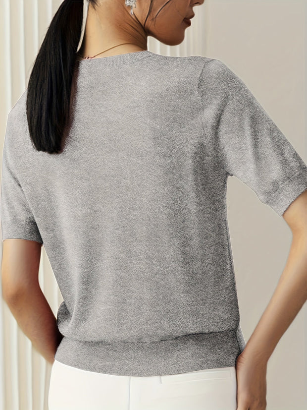 WW | Stilvolles Strick T-shirt Für Damen