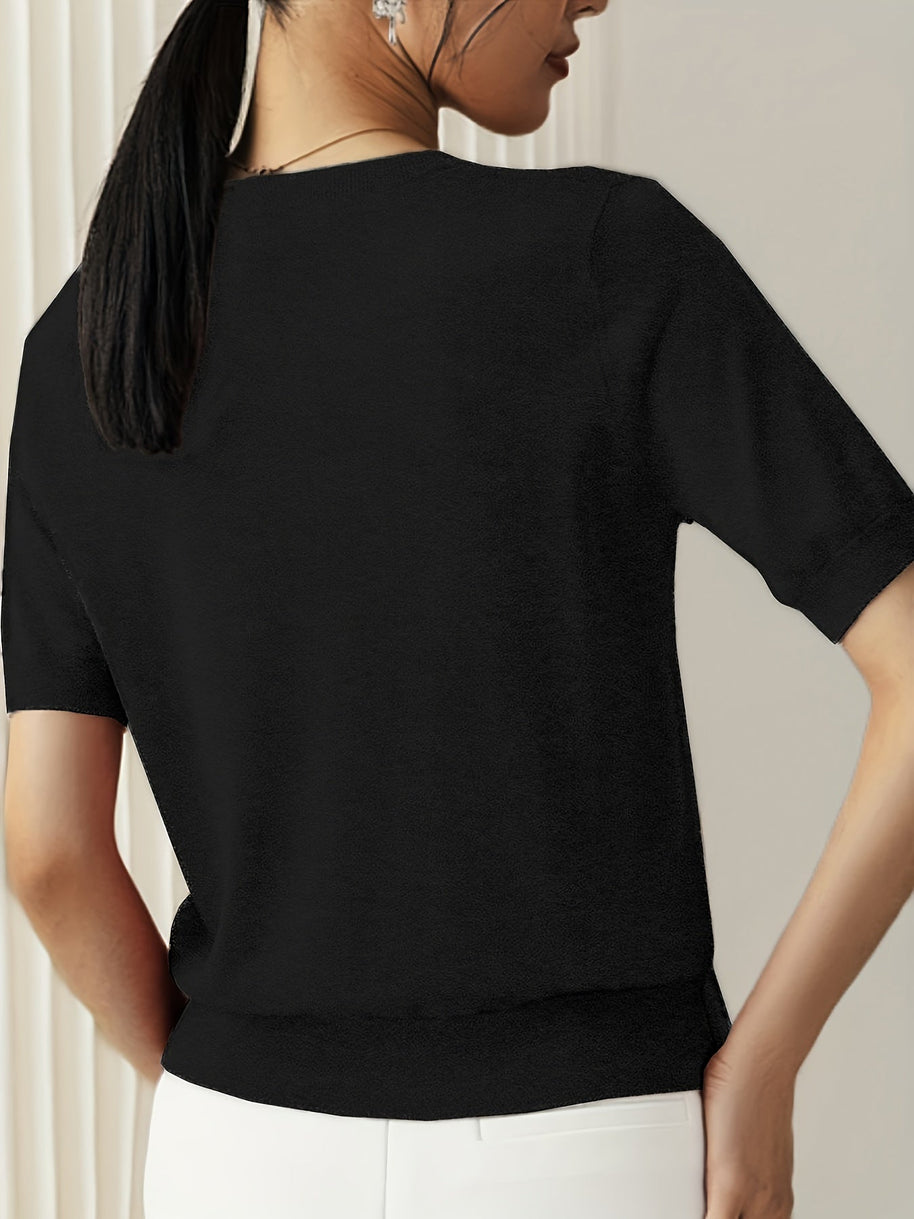 WW | Stilvolles Strick T-shirt Für Damen