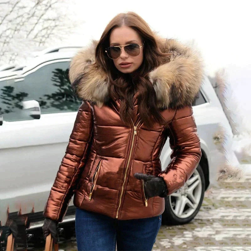 W&W Mode - Winterjacke Mit Kapuze Aus Pelz