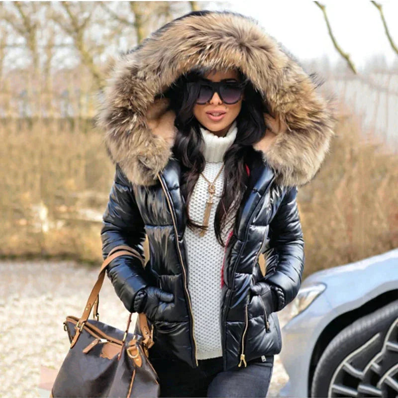W&W Mode - Winterjacke Mit Kapuze Aus Pelz