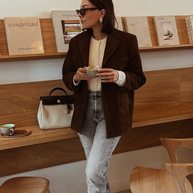 WW | und moderner Damen-Blazer aus Wildlederoptik