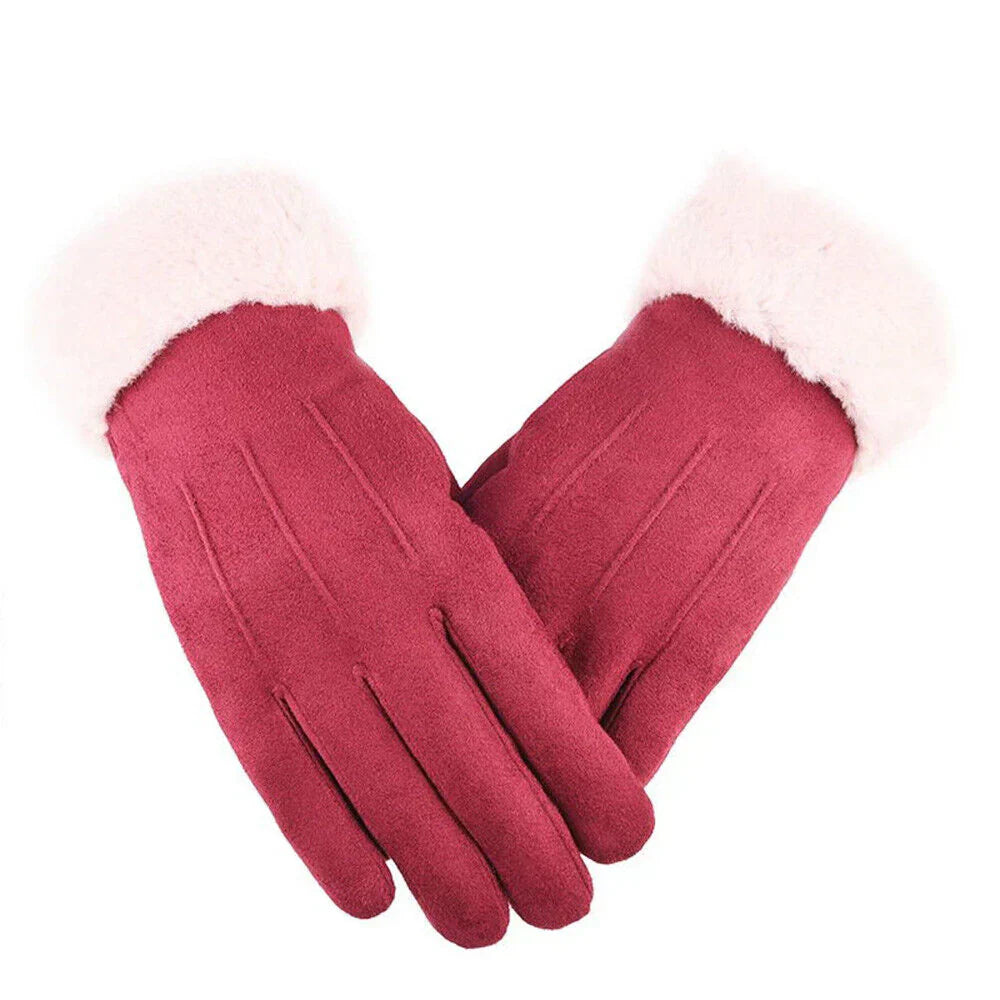 WW | Schicke Winter Trendy Wildleder Handschuhe mit Moderne Optik für Frauen