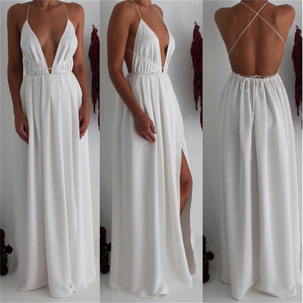 WW | Boho-Kleid Weiß mit Rückenausschnitt