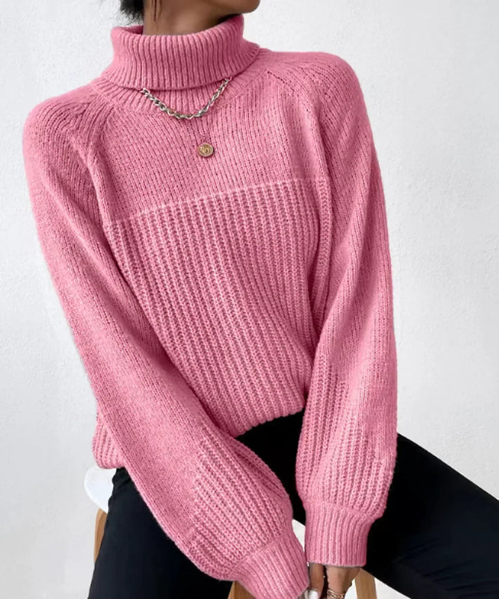 W&W Mode | Legere Herbst Warme Strickrollkragenpullover für Frauen