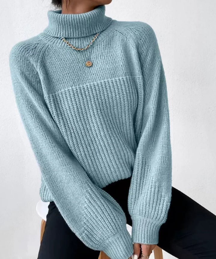 W&W Mode | Legere Herbst Warme Strickrollkragenpullover für Frauen