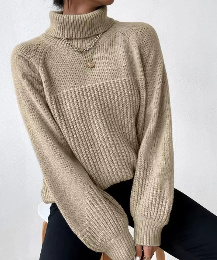 W&W Mode | Legere Herbst Warme Strickrollkragenpullover für Frauen