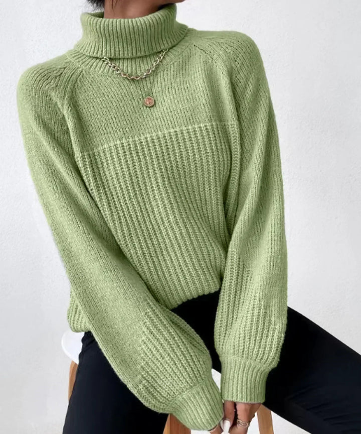 W&W Mode | Legere Herbst Warme Strickrollkragenpullover für Frauen