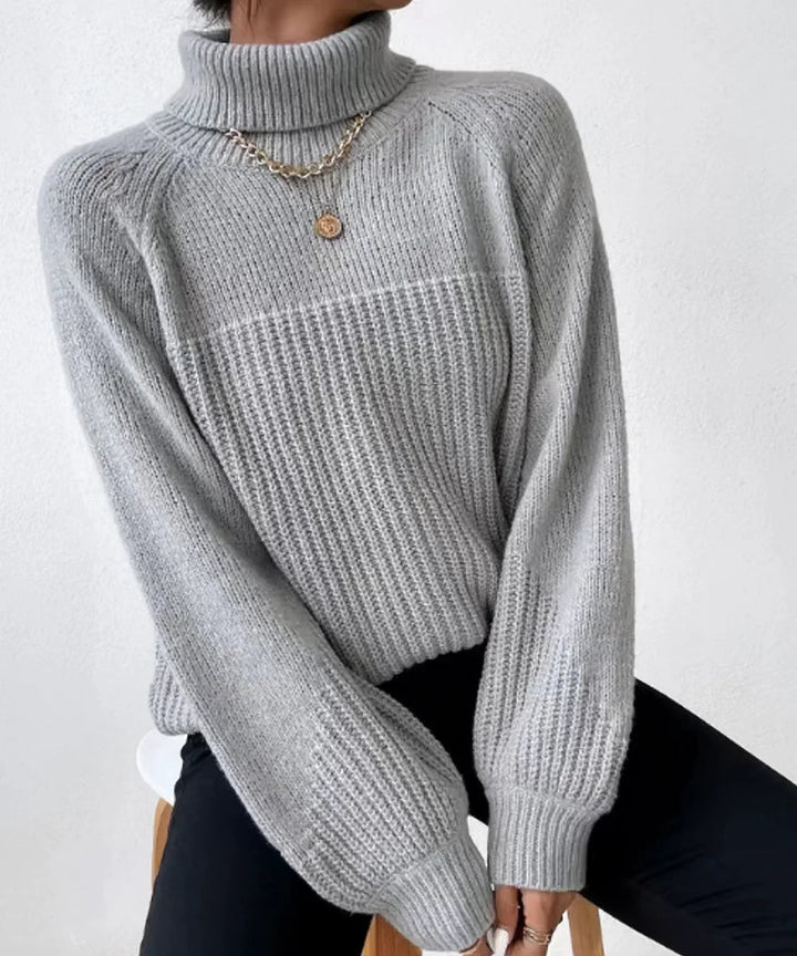 W&W Mode | Legere Herbst Warme Strickrollkragenpullover für Frauen