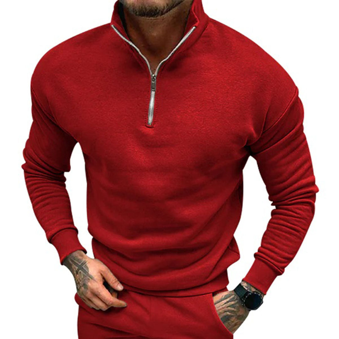 W&W Mode | Herren Pullover Halb Reißverschluss