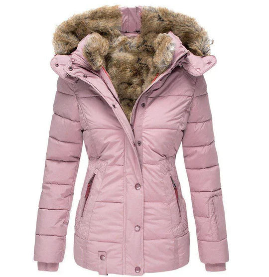 WOLFF - Warme Winterjacke mit Fellkapuze