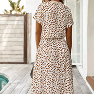 WW Casual Kleid | Gepunktetes kurzärmeliges Sommerkleid