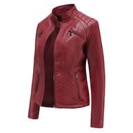 WW | Lederjacke für Damen - Modische Jacke mit Reißverschluss