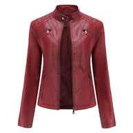 WW | Lederjacke für Damen - Modische Jacke mit Reißverschluss