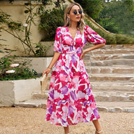 WW - Elegantes Midikleid mit V-Ausschnitt