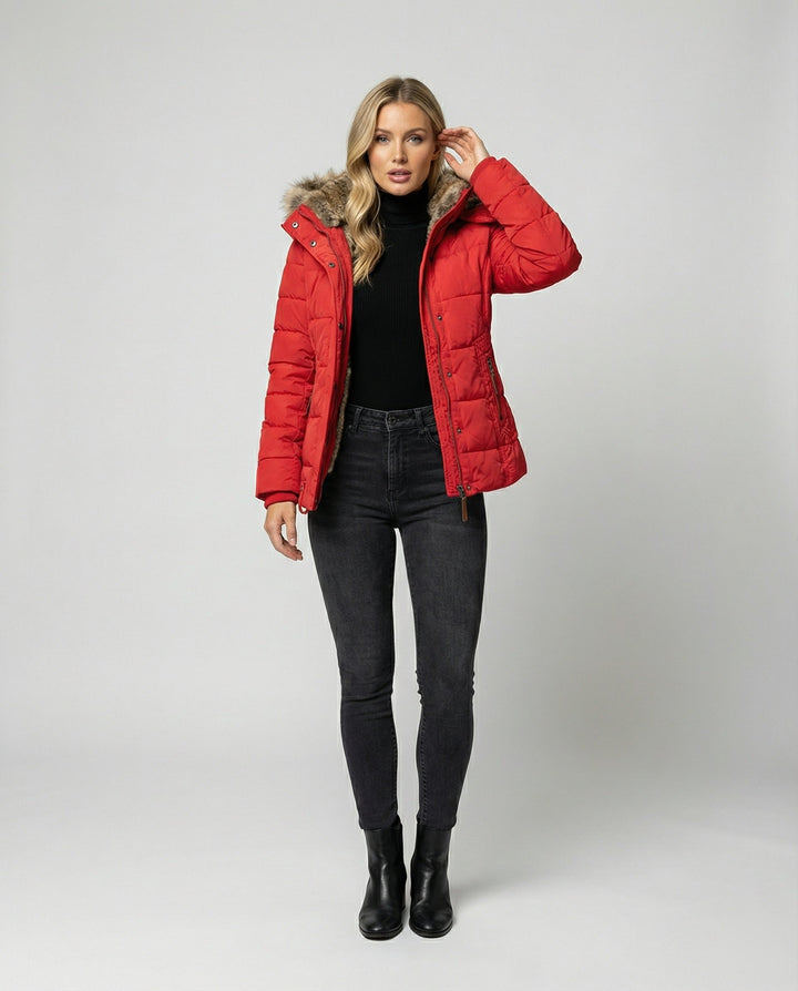 W&W Mode - Modische Winterjacke, Warm Gefüttert mit Kapuze