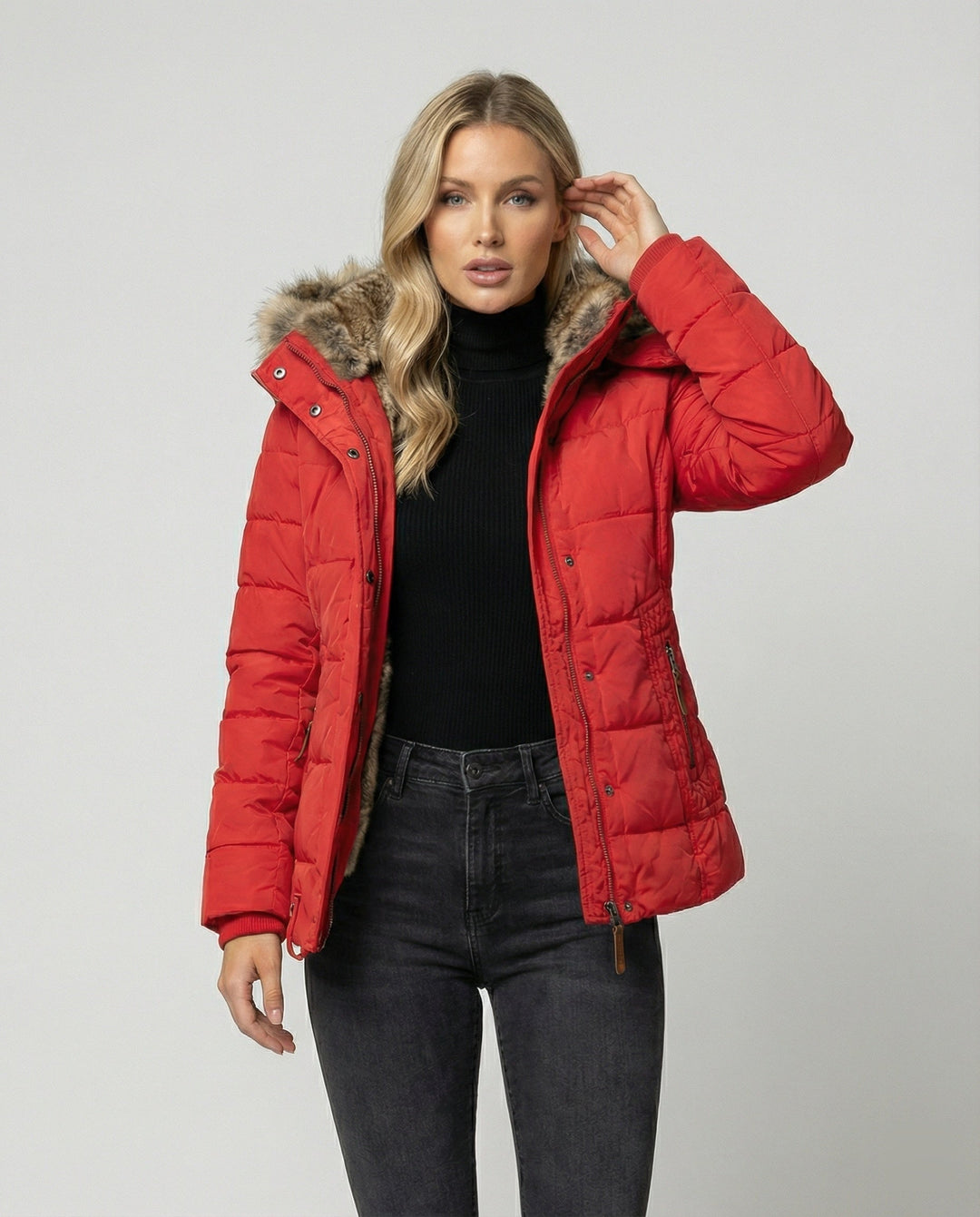 W&W Mode - Modische Winterjacke, Warm Gefüttert mit Kapuze