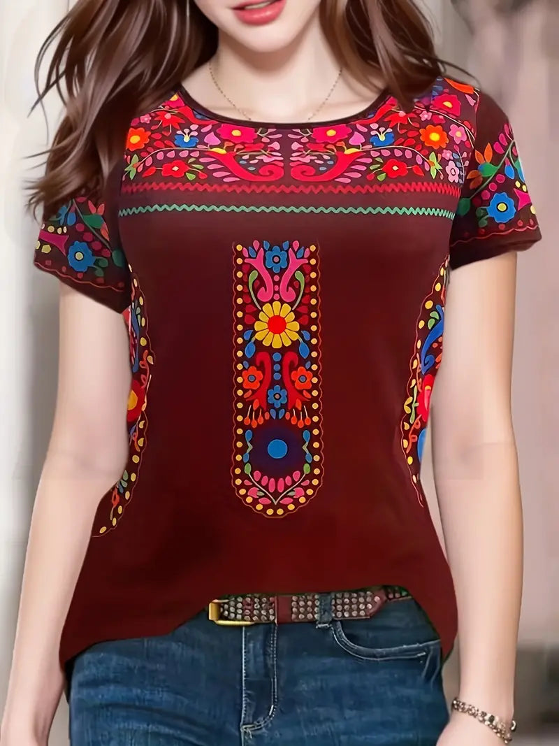 WW | Ethisches T-Shirt mit Blumenmuster