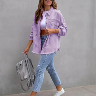 WW Denim Jacke | Übergroße zerrissene Denimjacke für Frauen