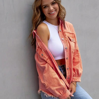 WW Denim Jacke | Übergroße zerrissene Denimjacke für Frauen
