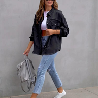 WW Denim Jacke | Übergroße zerrissene Denimjacke für Frauen
