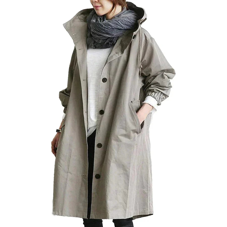 WW | Mit Kapuze Übergroß Parka Jacke Regenjacke für Damen