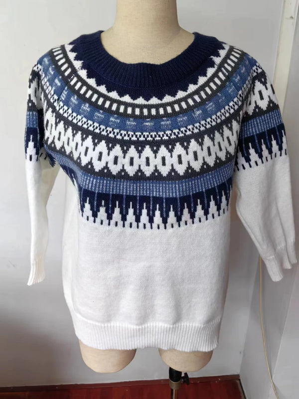 WW | norwegischer Yoke-Pullover - warmer skandinavischer Damenpullover