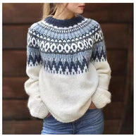 WW | norwegischer Yoke-Pullover - warmer skandinavischer Damenpullover