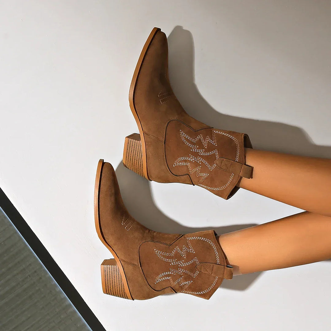 Damen-Western-Ankle-Boots im Retro-Stil