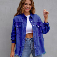 Zerfetzte Jeansjacke