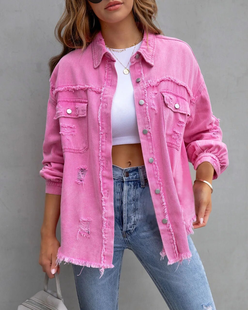 W&W Mode | Klassische Schlanke Passform Jeansjacke für Modernen Stil