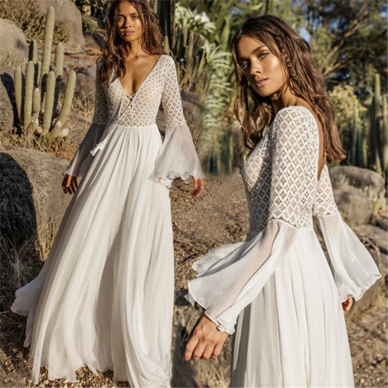 WW | Weißes Kleid Im Boho-Stil