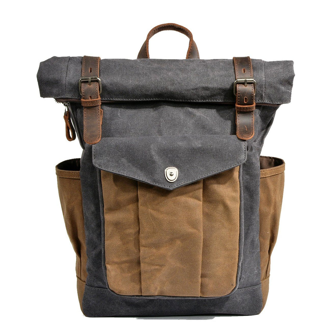 Canvas-Rolltop-Rucksack für Alltag und Outdoor-Aktivitäten