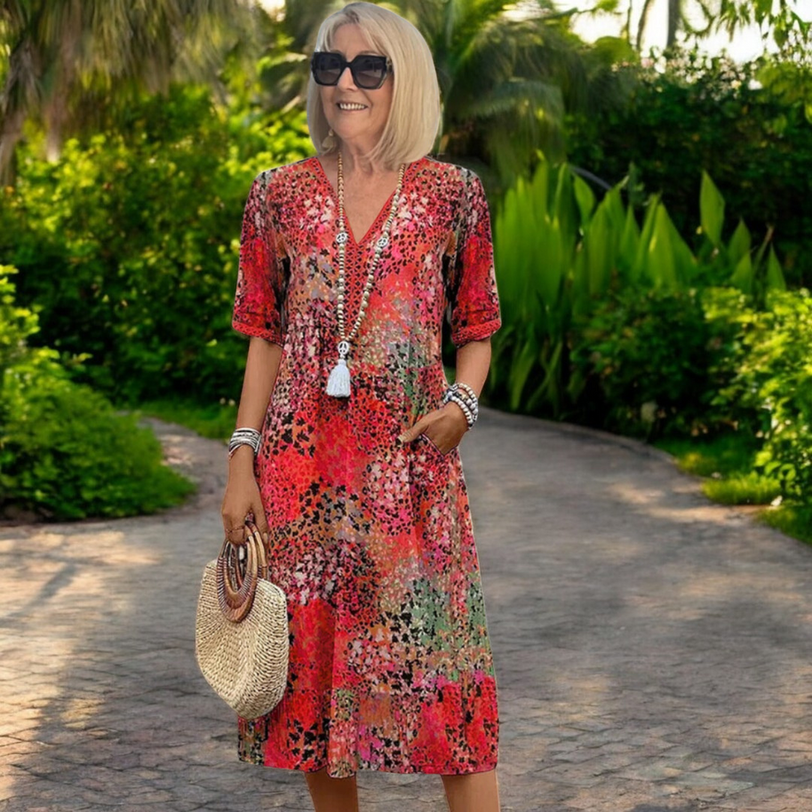 WW | Midi-Kleid mit lebhaftem Print für Damen