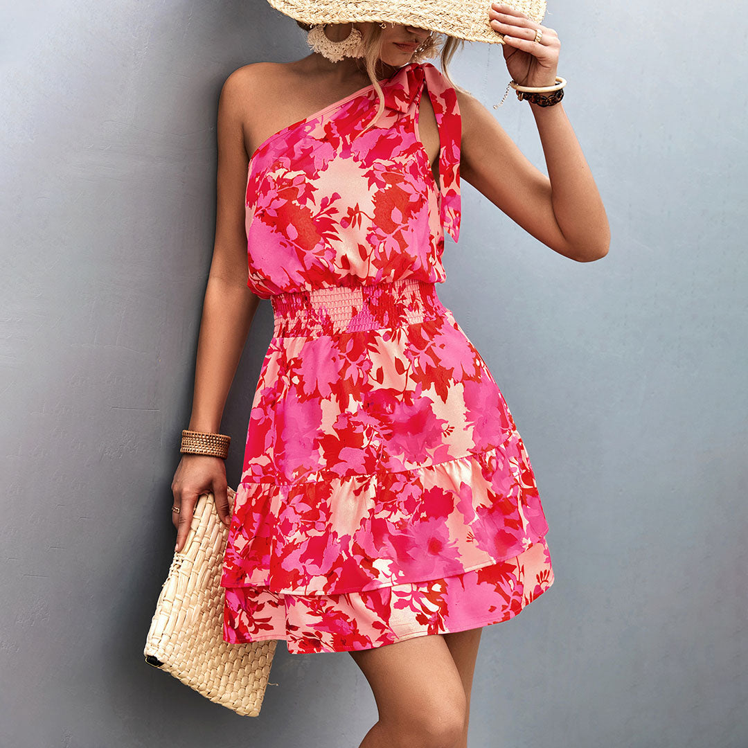 W&W Mode - Ein-Schulter Sommerkleid