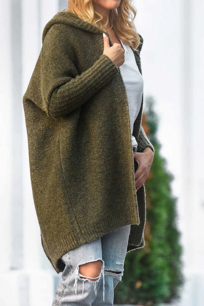 W&W Mode | Stilvolle Übergröße Kapuzenpulli Strickjacke