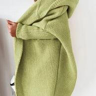 WW | Stilvolle Übergröße Kapuzenpulli Strickjacke